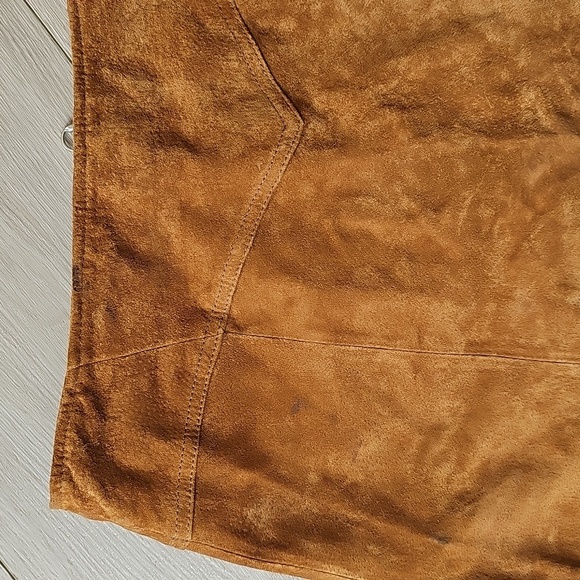 Anthropologie Six Crisp Days Genuine Suede Front Zip Up Mini Skirt Large *flaws* - Picture 17 of 17